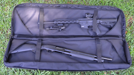 One Lucky customer will win our state of the art Rifle Bag.  It holds 2 rifles (up to 56") and 2  Hand Guns, up to 20 magazines and is also a backpack